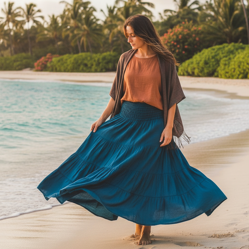 RAIN Maxi Skirt - Beach