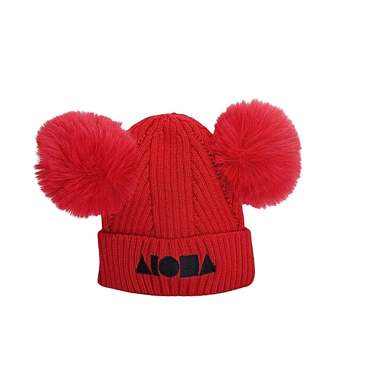 Aloha Shapes Red Puffs Youth Beanie