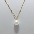 Single WHITE EDISON Pearl 19" 14K Gold Fill Necklace