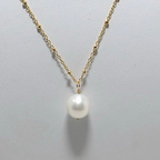 Single WHITE EDISON Pearl 19" 14K Gold Fill Necklace
