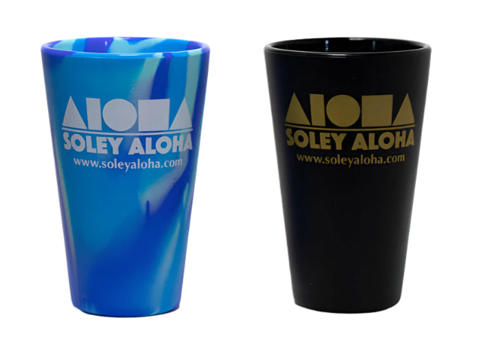 Aloha Shapes Silicone Pint Glasses (w/ Lid & Straw)