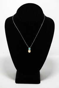 Aloha Bling "Green Opal & Mother-of-Pearl Pineapple" Necklace