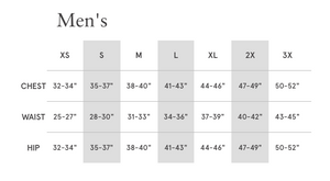 Unisex pullover hoodie size chart