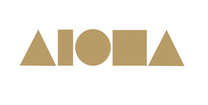 Vinyl die-cut decal sticker handmade in Maui, Hawaii. Aloha Shapes ® logo in metallic gold