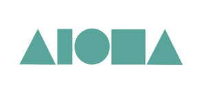 Vinyl die-cut decal sticker of Aloha Shapes ® logo in teal color
