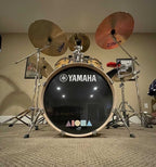 Drumset with our Pastel Paradise Aloha Shapes decal sticker on the bass drum