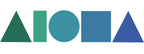 Vinyl die-cut decal sticker. Aloha Shapes® logo with each shape in a different shade of blue.