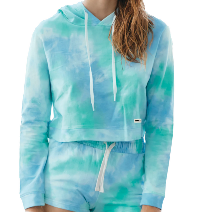 GABY Mint Crop Hoodie (L, XL)