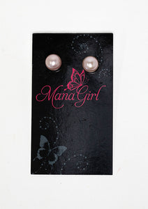 Pink Edison pearl stud earrings handmade in Maui, Hawaii