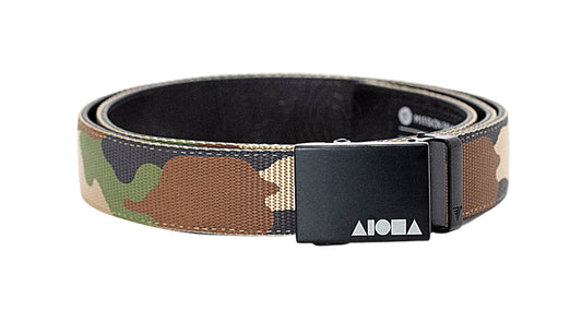 Camouflage Aloha Shapes® Mission Belt with gunmetal buckle