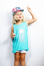Young blond girl wearing "Ginger Snap" Aloha Shapes® youth flat brim snapback hat