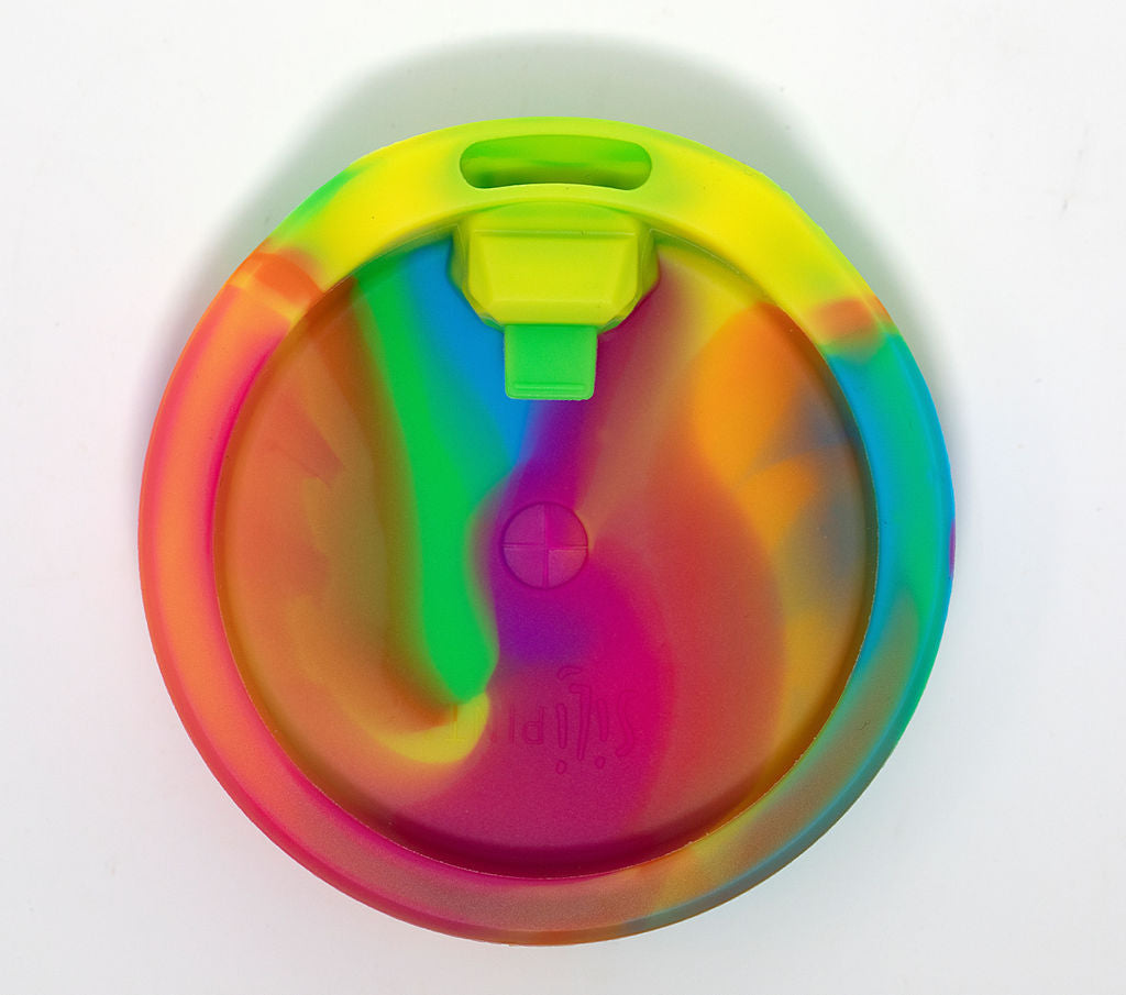 Rainbow tie dye silicone pint glass lid