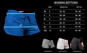 Womens bottoms size chart