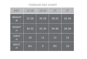 toddler shorts size chart