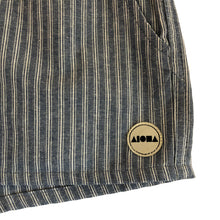 closeup detail of woven Aloha Shapes® logo label 