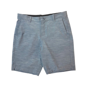 Adult blue "Linton" beach/walk shorts with button and zipper fly closure