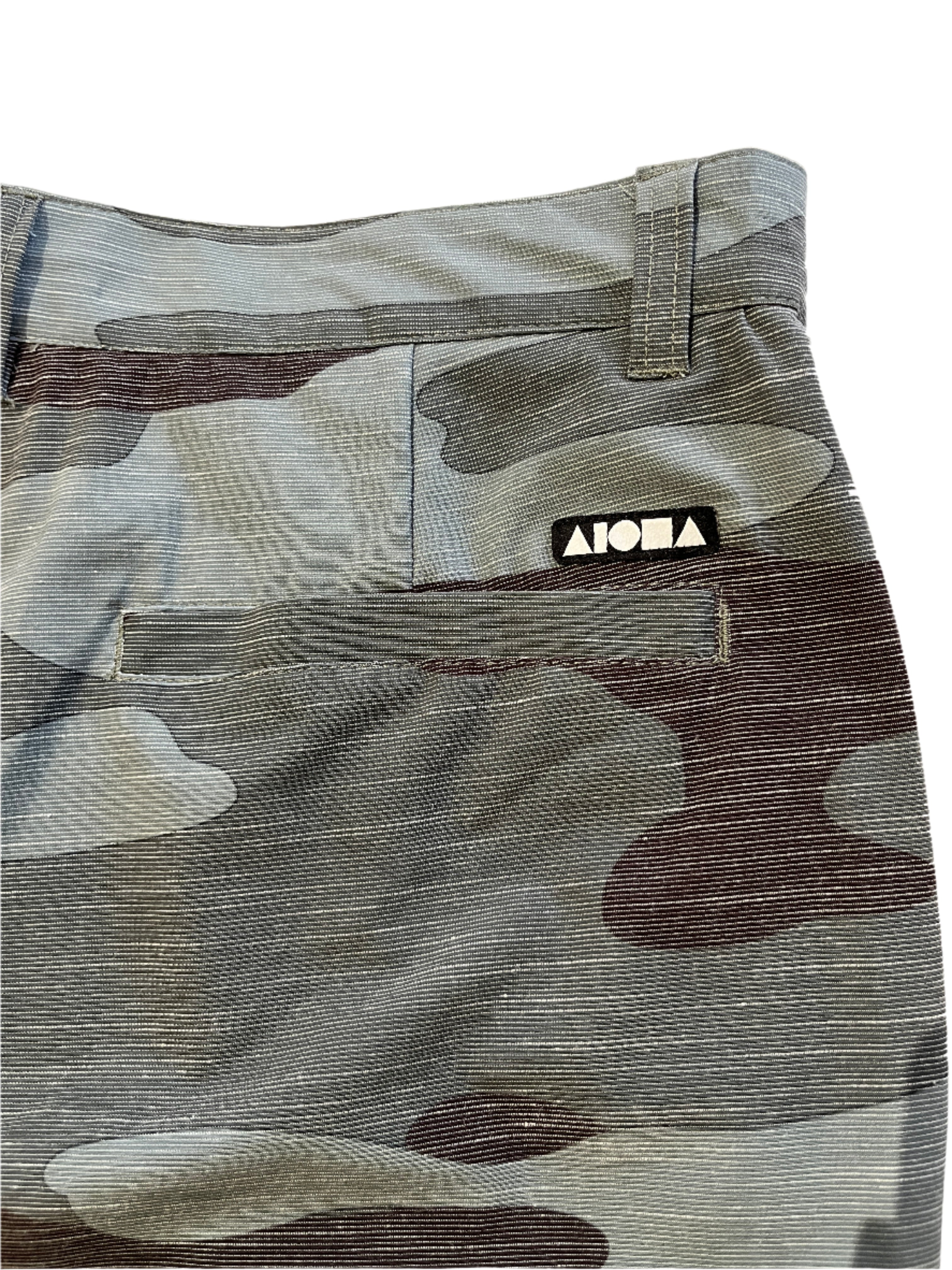 Detail of back pocket and logo label