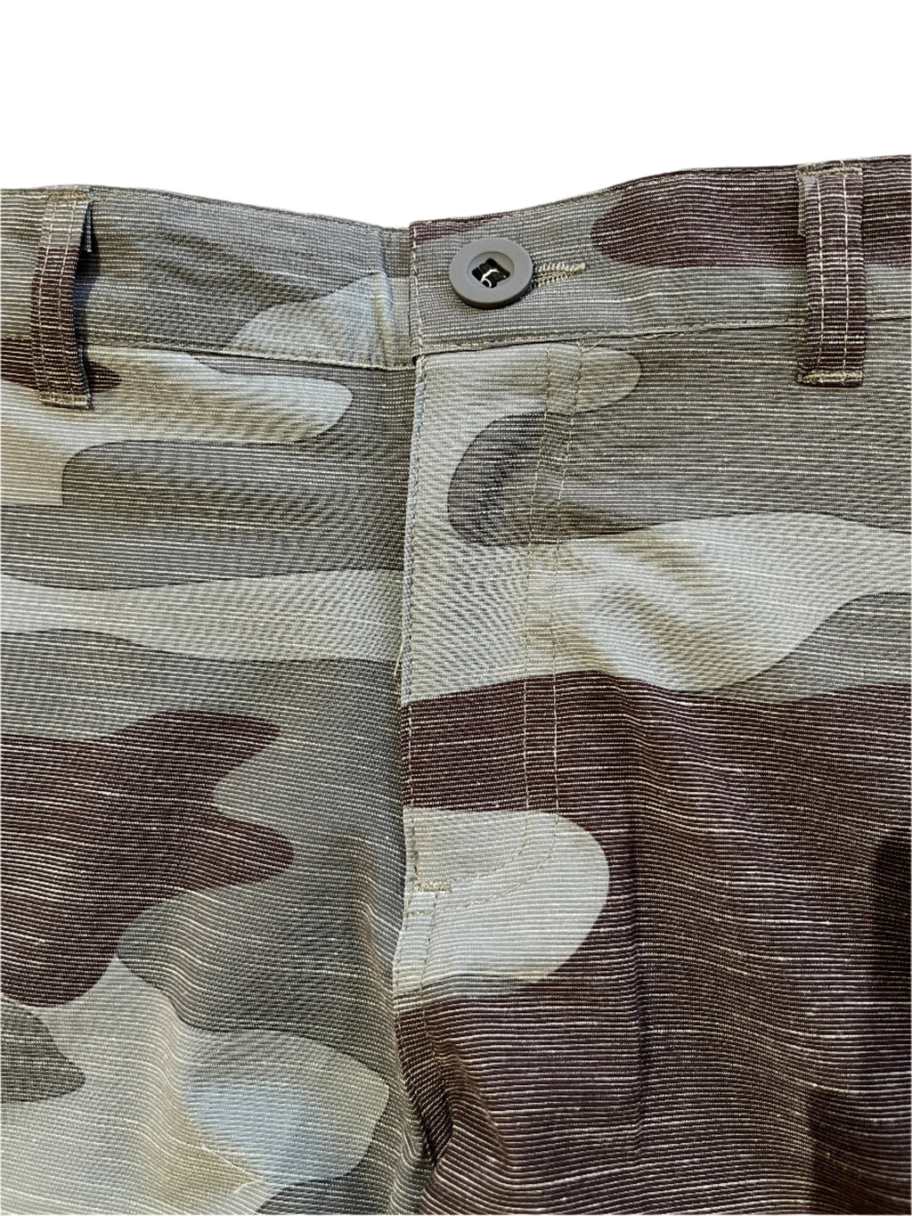 Detail of button fly and belt loops