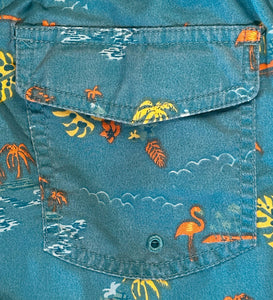 Closeup detail of back patch velcro pocket