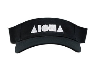Adult visor in black embroidered with white ALOHA Shapes ® logo